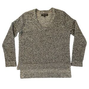 RAG & BONE Jackie Pullover V Neck Sweater Wool Gray Black Size Medium
